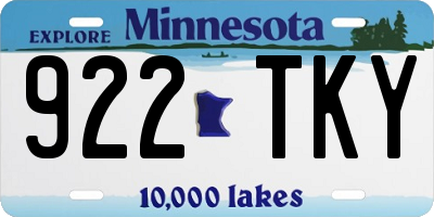 MN license plate 922TKY