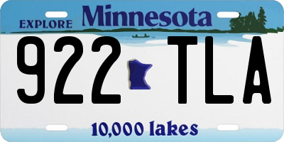 MN license plate 922TLA