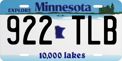 MN license plate 922TLB
