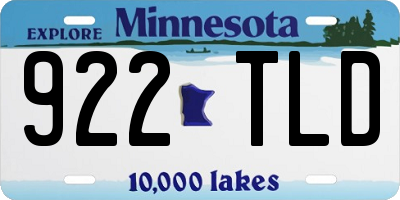 MN license plate 922TLD