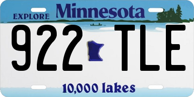 MN license plate 922TLE
