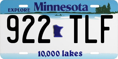 MN license plate 922TLF