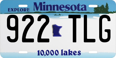 MN license plate 922TLG