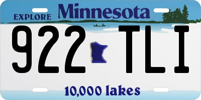 MN license plate 922TLI