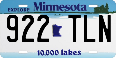 MN license plate 922TLN