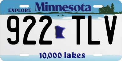 MN license plate 922TLV