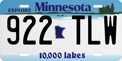 MN license plate 922TLW