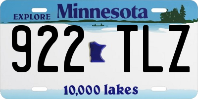 MN license plate 922TLZ