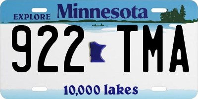 MN license plate 922TMA
