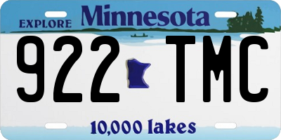 MN license plate 922TMC