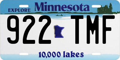 MN license plate 922TMF