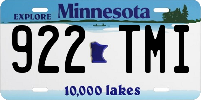 MN license plate 922TMI