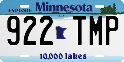 MN license plate 922TMP