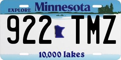 MN license plate 922TMZ