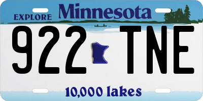 MN license plate 922TNE