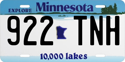 MN license plate 922TNH