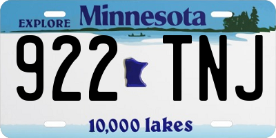 MN license plate 922TNJ