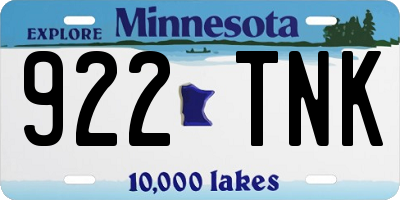MN license plate 922TNK