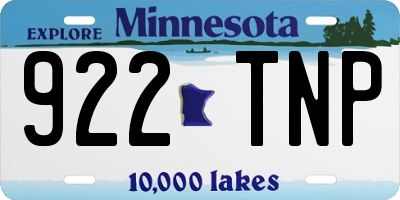 MN license plate 922TNP