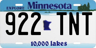 MN license plate 922TNT
