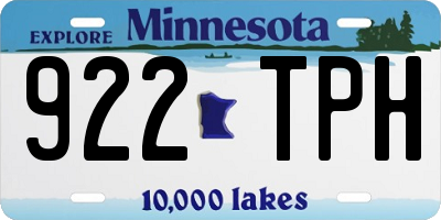 MN license plate 922TPH