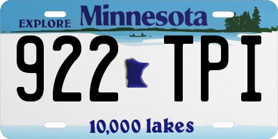 MN license plate 922TPI