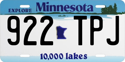 MN license plate 922TPJ