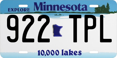 MN license plate 922TPL