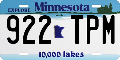 MN license plate 922TPM