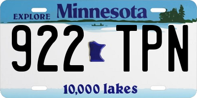 MN license plate 922TPN