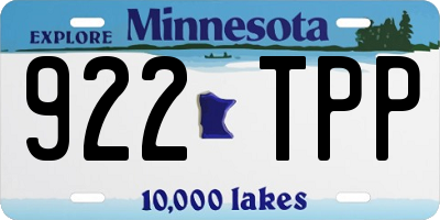 MN license plate 922TPP