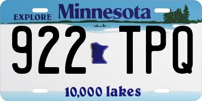 MN license plate 922TPQ