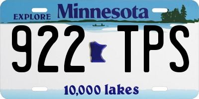 MN license plate 922TPS