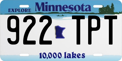 MN license plate 922TPT
