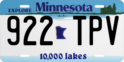 MN license plate 922TPV