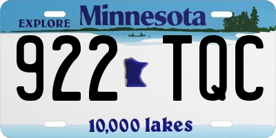 MN license plate 922TQC