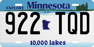 MN license plate 922TQD