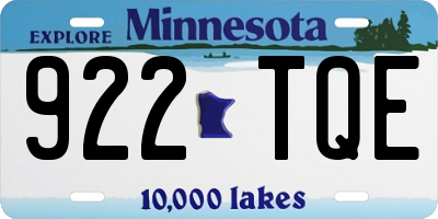 MN license plate 922TQE
