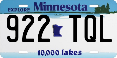 MN license plate 922TQL