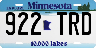 MN license plate 922TRD