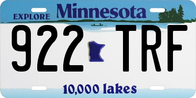 MN license plate 922TRF