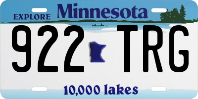 MN license plate 922TRG