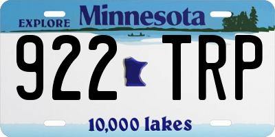 MN license plate 922TRP