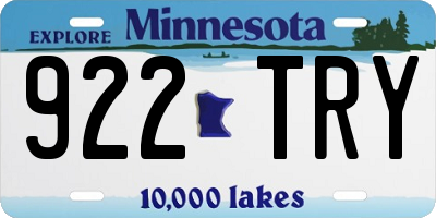MN license plate 922TRY