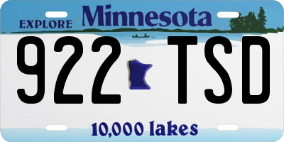 MN license plate 922TSD