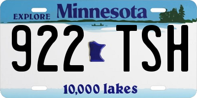 MN license plate 922TSH