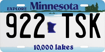 MN license plate 922TSK