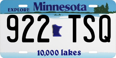 MN license plate 922TSQ