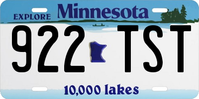 MN license plate 922TST