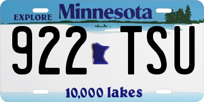 MN license plate 922TSU